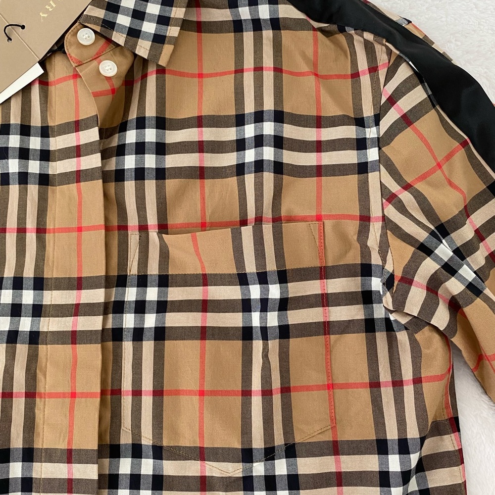 NWT Burberry Satin Stripe Vintage Check Shirt - Picture 8 of 16